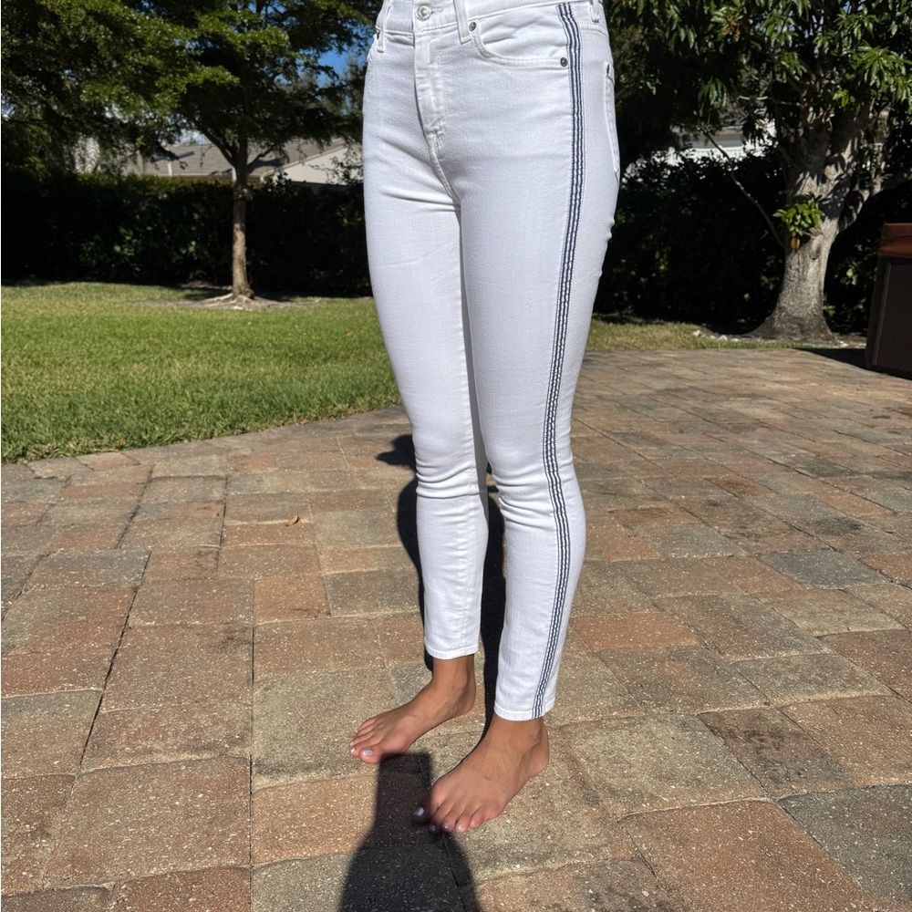 7 For All Mankind White Skinny Jeans